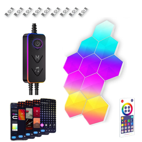 Gaming Ambient Light Smart Chiclet Backdrop Quantum Wall Light, Versions:, 3pcs Bluetooth, 6pcs Bluetooth, 10pcs Bluetooth, 12pcs Bluetooth, 3pcs WIFI, 6pcs WIFI, 10pcs WIFI, 12pcs WIFI
