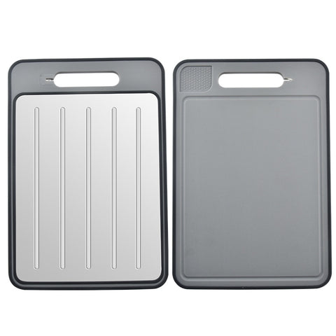 Multi-Functional Double-Sided Cutting Board Grinding Garlic With Knife Grinder, Black, Grey