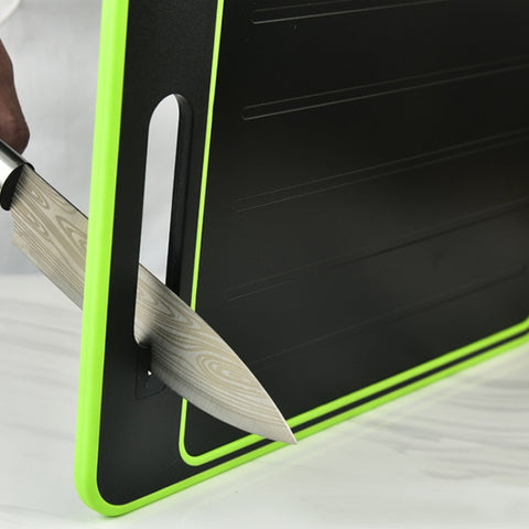 Multi-Functional Double-Sided Cutting Board Grinding Garlic With Knife Grinder, Black, Grey