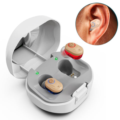 Z-127C TWS Charging Hearing Aid Sound Amplifier Auxiliary Listener, Z-127C Red Blue