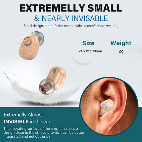 Z-127C TWS Charging Hearing Aid Sound Amplifier Auxiliary Listener, Z-127C Red Blue