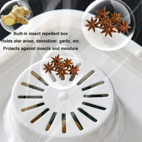 One Button Press Insect Proof Sealed Moisture Proof Fresh Rice Storage Bin, 5 KG