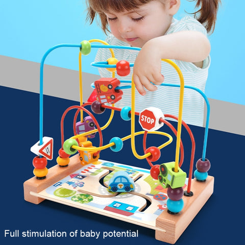 Children Beads Around Multifunctional Puzzle Block Toys, Style:, Cupid Fruit, Cupid Animal, Animal, Ocean, Traffic