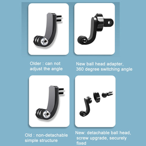 2 PCS ST-06 Basic Strap Mount Surface Buckle for GoPro Hero11 Black / HERO10 Black /9 Black /8 Black /7 /6 /5 /5 Session /4 Session /4 /3+ /3 /2 /1, DJI Osmo Action and Other Action Cameras, Centered Shoot Adapter(2 PCS)