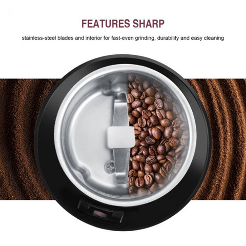 M150A Stainless Steel Electric Mini Coffee Grinder Grain Bean Grinding Machine, Spec:, US Plug (Purple), US Plug (Black), US Plug (White), EU Plug (White), EU Plug (Purple), UK Plug (White), UK Plug (Black), UK Plug (Purple)