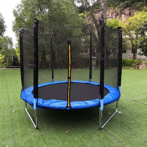 Outdoor Trampoline Protective Safety Net Sports Anti-fall Jump Pad,Size:, Diameter 1.2m -6 Poles, Diameter 1.4m -6 Poles, Diameter 1.5m -6 Poles, 6 Feet-6 Poles-Diameter 1.83m, 8 Feet-6 Poles-Diameter 2.44m, 10 Feet-8 Poles-Diameter 3.06m              ...