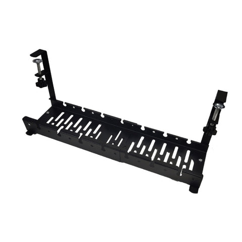 Stretchable Under Desk Cable Management Tray Carbon Steel Cable Organizer Cable Storage Rack, Stretchable Black, Stretchable 30.5-55CM