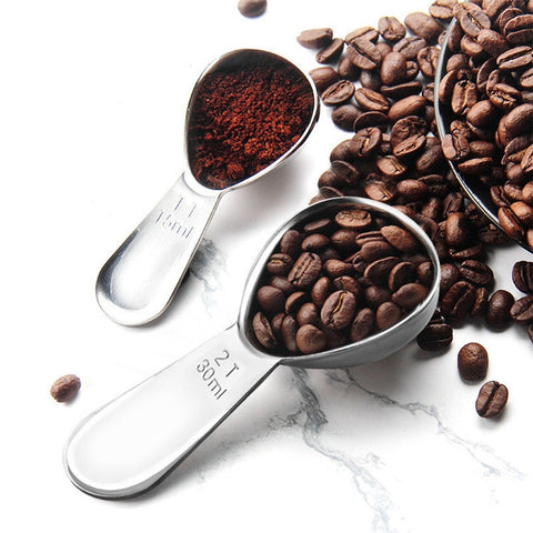 YG-MC12 304 Thickened Stainless Steel Coffee Spoon Scales Scaling Spoon, Large, Small
