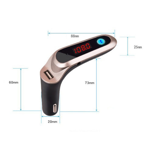 S7 Smart Digital Display Music Player Calling Car Charger, S7 Black, S7 Silver