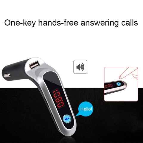 S7 Smart Digital Display Music Player Calling Car Charger, S7 Black, S7 Silver