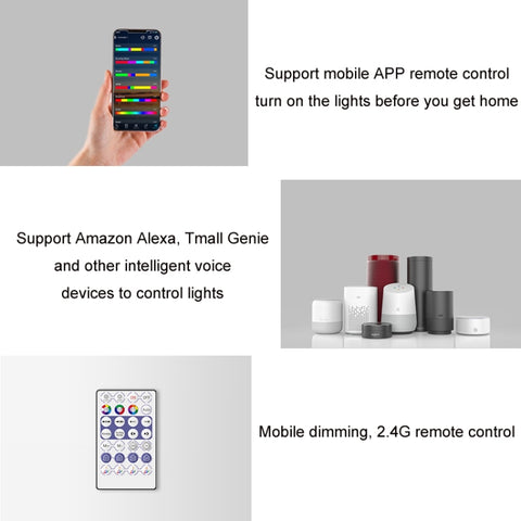 WIFI Wireless Symphony Light Bar Music Smart APP 2.4G Controller, Single Head, Double Head