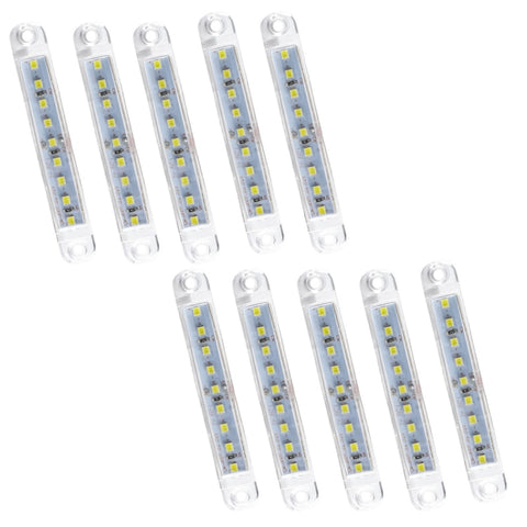 MK-224 10pcs 12-24V Truck Trailer 9LED Side Light Tail Lamp Signal Light, MK-224(White), MK-224(Red), MK-224(Yellow)