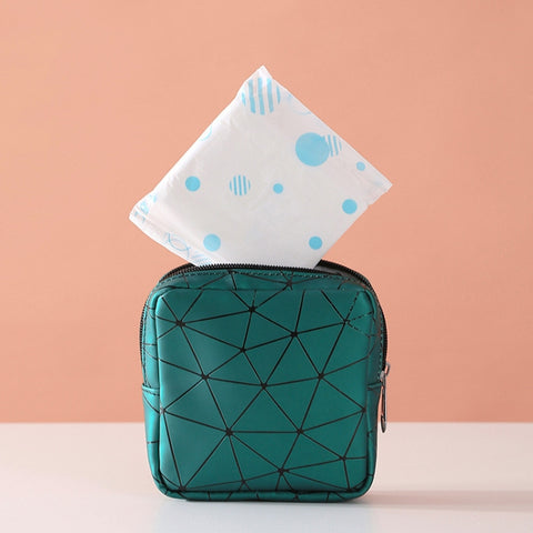 XH8214 Portable Sanitary Napkin Storage Bag Large Capacity Waterproof Coin Bag, XH8214 Plant Green, XH8214 Black, XH8214 Fluorescence, XH8214 Sky Blue, XH8214 Cherry Pink, XH8214 Apricot