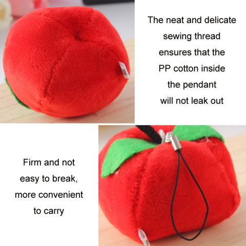 5pcs Cute Fruit And Vegetable Plush Bag Pendant Key Chain, 10cm