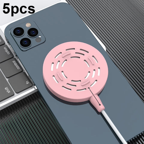 5pcs CP06 Magsafe Wireless Charger Silicone Protective Case, CP06 Grey, CP06 Black, CP06 White, CP06 Pink