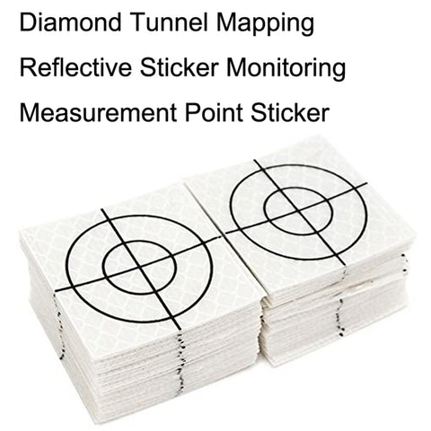 FP001 Diamond Tunnel Mapping Reflective Sticker Monitoring Measurement Point Sticker, Size: 60x60mm, 60x60mm, 60x60mm With Triangle