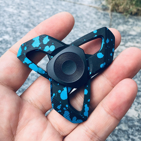 CKFSL Fingertip Gyroscopy EDC Hand Spinner Metal Stress Relief Toys, CKFSL(Black), CKFSL(Blue Spots)