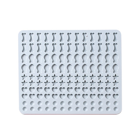 130 Grids Silicone Mat Baking Mold Mini Pet Snacks Dog Food Baking Pan Mold Biscuit Cake Mold, Blue, Pink