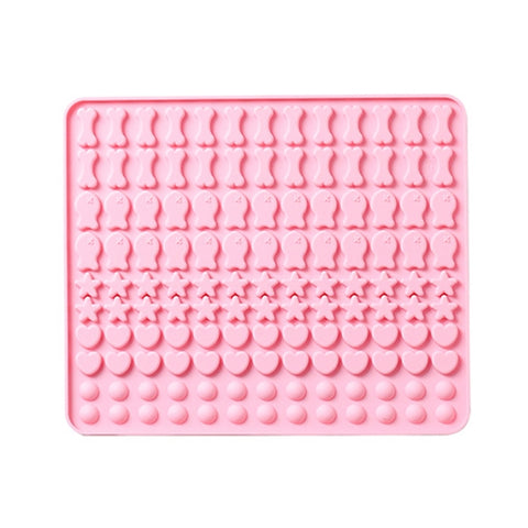 130 Grids Silicone Mat Baking Mold Mini Pet Snacks Dog Food Baking Pan Mold Biscuit Cake Mold, Blue, Pink