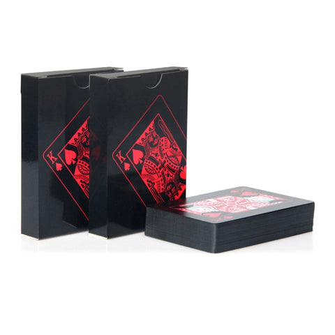 2pairs 54pcs Waterproof Plastic Poker Table Games Cards PVC Magic Playing Cards, Blue, Red