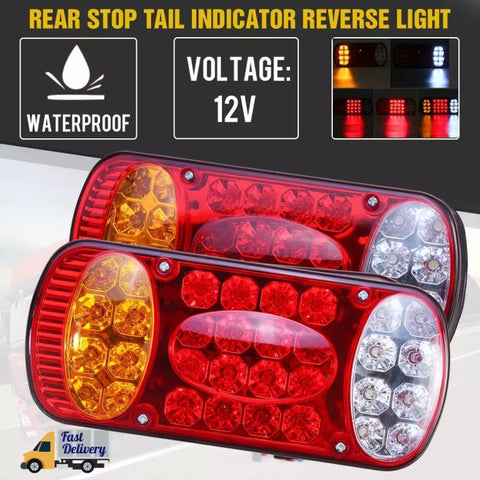 MK-231 12V Trailer Truck Car Straw Hat Lamp Beads Taillights, MK-231 (Red)