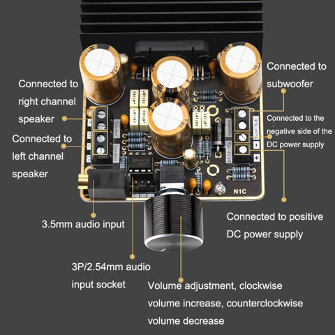 TDA7850 Amplifier Board 2.1 Channel 2x80W Car AB Type Amplifier Module DIY High Power 120W Bass, TDA7850