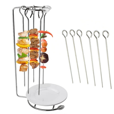 Stainless Steel Kebab Barbecue Hanging Rack Thick Skewers String Incense Stand, With 4 Stitches, With 5 Stitches, With 6 Stitches