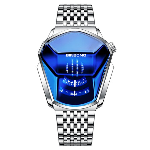 BINBOND Locomotive Concept Steel Belt Watch Men Live Black Technology Watch, Steel Belt Full Gold-Blue Face, Steel Belt Full Gold Gold Face, Steel Belt Black Stee Blue Face, Steel Belt Black Steel White Face, Steel Belt White Steel Blue Face           ...