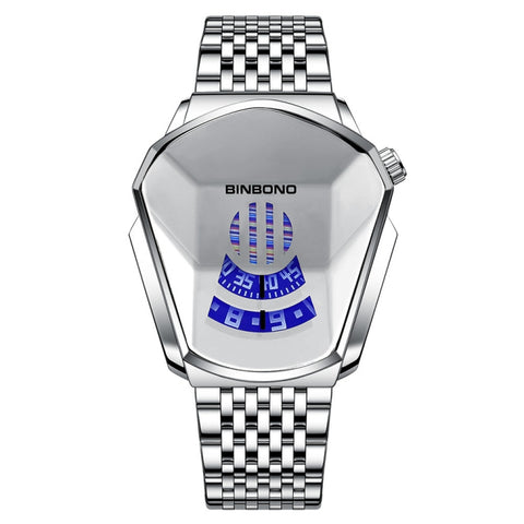 BINBOND Locomotive Concept Steel Belt Watch Men Live Black Technology Watch, Steel Belt Full Gold-Blue Face, Steel Belt Full Gold Gold Face, Steel Belt Black Stee Blue Face, Steel Belt Black Steel White Face, Steel Belt White Steel Blue Face           ...
