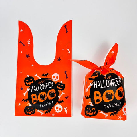50pcs /Pack Halloween Packaging Bags Candy Snacks Treat Bags, 13.5x22cm