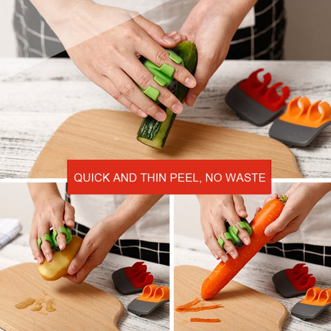 Palm Hand Peeler For Potato, Fruit, Kitchen Vegetable Peeler, 2pcs Green, 2pcs Orange