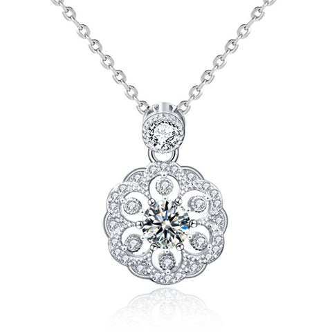 XMA008 Cherry Necklace 925 Silver Mosan Diamond Collarbone Pendant, XMA008