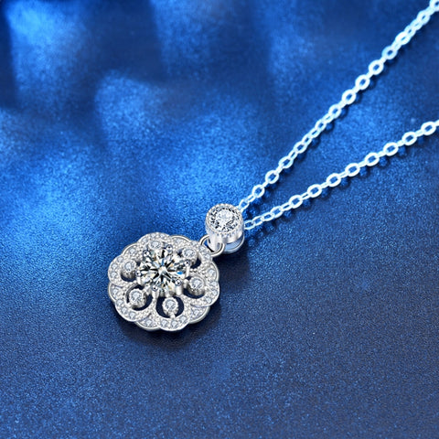 XMA008 Cherry Necklace 925 Silver Mosan Diamond Collarbone Pendant, XMA008