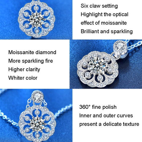 XMA008 Cherry Necklace 925 Silver Mosan Diamond Collarbone Pendant, XMA008