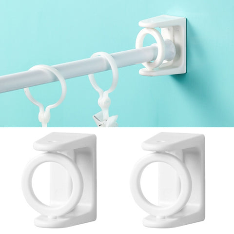 2pcs /Pack Turnable Circle Triangle Ring Telescopic Rod Hook Props Fixed Bracket, White Adhesive Model, Transparent Adhesive Model