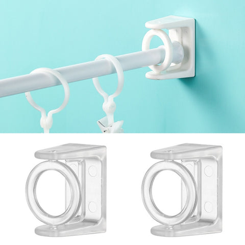 2pcs /Pack Turnable Circle Triangle Ring Telescopic Rod Hook Props Fixed Bracket, White Adhesive Model, Transparent Adhesive Model