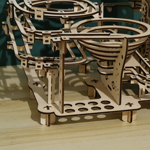 LG825 Mechanical Track Ball 3D Wooden Puzzle Toy DIY Handmade Ornaments, Mechanical Track Ball