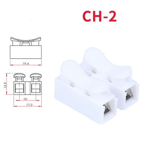 100pcs Self-Locking Push Type Ceiling Light Quick Terminal Block, CH-2, CH-3