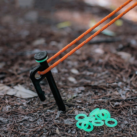 100pcs Outdoor Camping Nail Luminous Circle Multifunctional Silicone Reflective Warning Ring, Luminous Circle