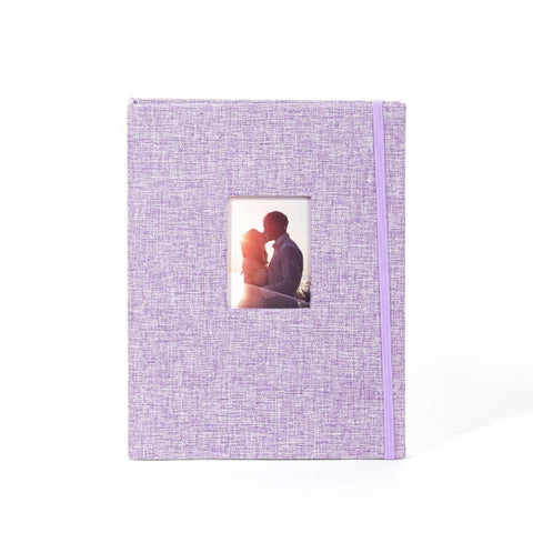 3-inch 208 Pockets Cotton Linen Photo Album Photocard Holder, Khaki, Purple, Grey, Pink, Blue