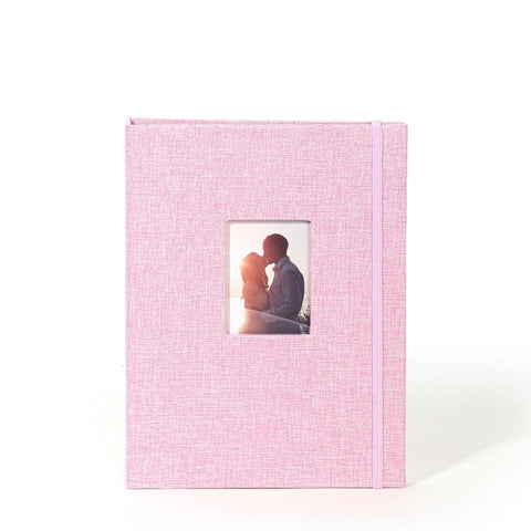 3-inch 208 Pockets Cotton Linen Photo Album Photocard Holder, Khaki, Purple, Grey, Pink, Blue