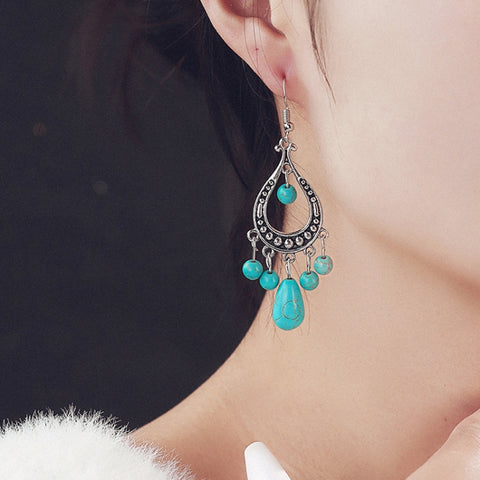 Turquoise Ethnic Style Earrings Temperament Simple Vintage Earrings, E1911-7, E1911-8, E1911-9, E1911-10, E1911-11, E1911-12, E1911-13, E1911-14, E1911-15, E2203-3, E2204-6, E2204-7