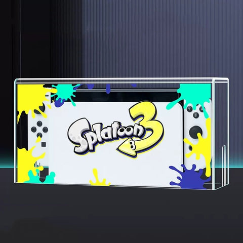 035 for Nintendo Switch/Oled Game Console Display Luminous Base Dustproof Cover, Spec:, Light Base, Transparent, White Label, Black Label, Handle, Jet Warrior, Noble, Gengar