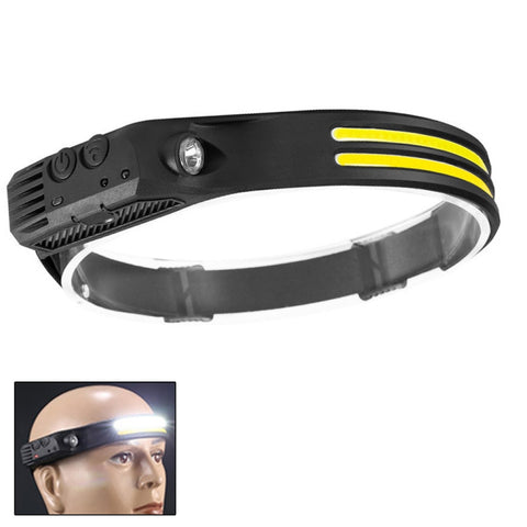 USB Rechargeable Motion Sensor Headlamp COB Outdoor Fishing Flashlight, W689-1 Red+White Light, W689-2 White+Warm Light, W689-3 Red White Warm, W689-2 White Light, W689-3 White Light
