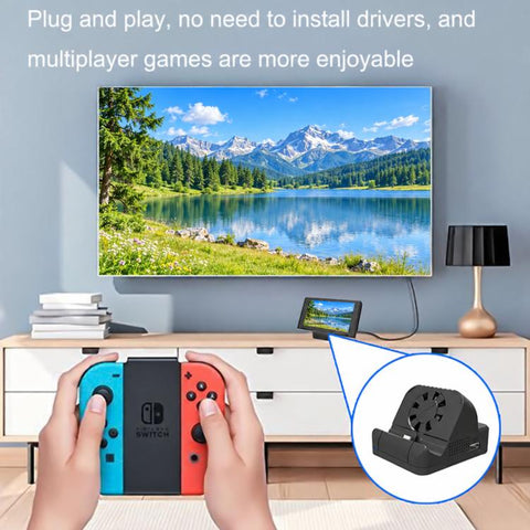 For Nintendo Switch / Switch OLED SW300 HDMI Video Casting Converter Cooling Fan Base Charger, Cooling Fan Base Charger