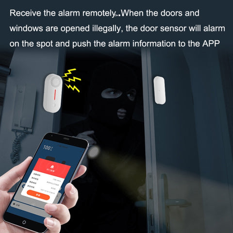 Tuya WiFi Sound And Light Door Magnetic Doors Windows Alarm Scene Linkage APP Reminder, Sound And Light Door Magnetic Sensor