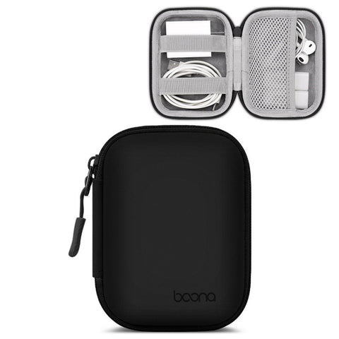 Baona Leather Digital Headphone Cable U Disk Storage Bag, Small Square Gray, Small Square Black, Rectangular Gray, Rectangular Black, Large Square Gray, Large Square Black