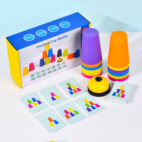 Mixed Colors Quick Stack Cups Speed Training Sports Stacking Cups With Card,Spec:, Single Person, Double  Person