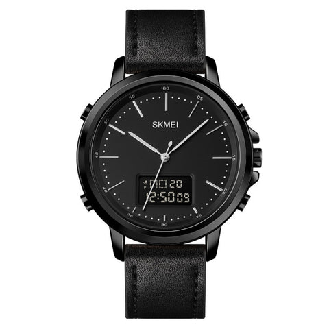 SKMEI 1652 Dual Movement Sports Leather Alloy Male Watch, Rose Gold Shell White Machine, Rose Gold Shell Black Machine, Gold Shell White Machine, Gold Shell Black Machine, Black Shell White Machine, Black Shell Black Machine, Silver Shell White Machine...
