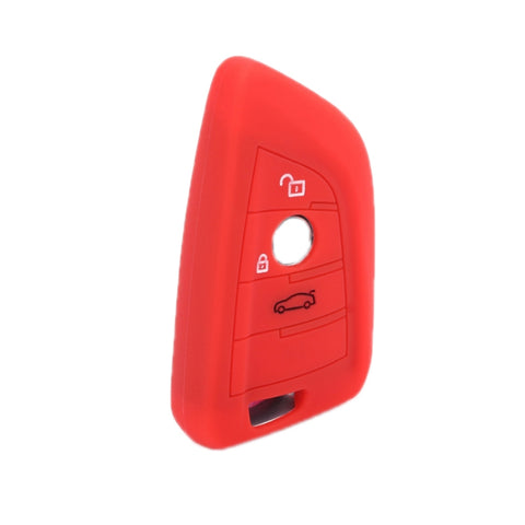 For BMW 1 Series X4/X2/XM5 2pcs Soft Silicone Remote Key Cover, Red, Rose Red, Pink, Sea Blue, Luminous Blue, Dark Gray